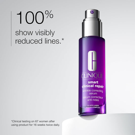 Clinique Smart Clinical Repair Wrinkle Correcting Face Serum With Hyaluronic Acid, Peptides + Advanced Retinoid Serum | Anti-Aging + Hydrating, Mini Travel Size, 10ml