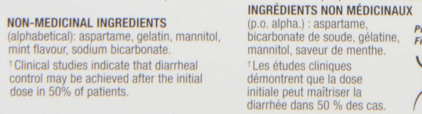 易蒙停腹瀉緩解，即溶薄荷味片劑，即溶腹瀉緩解鹽酸洛哌丁胺，10 片