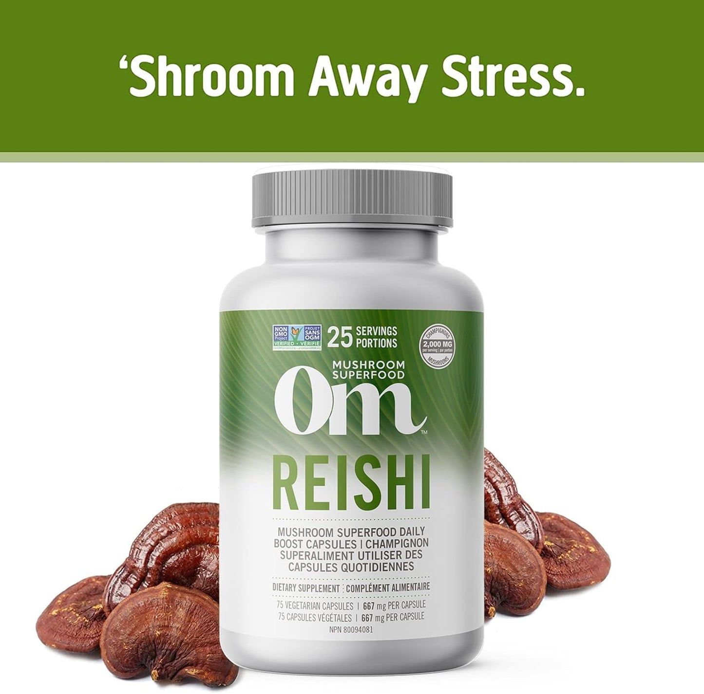 Om Reishi Mushroom 667mg 75 count