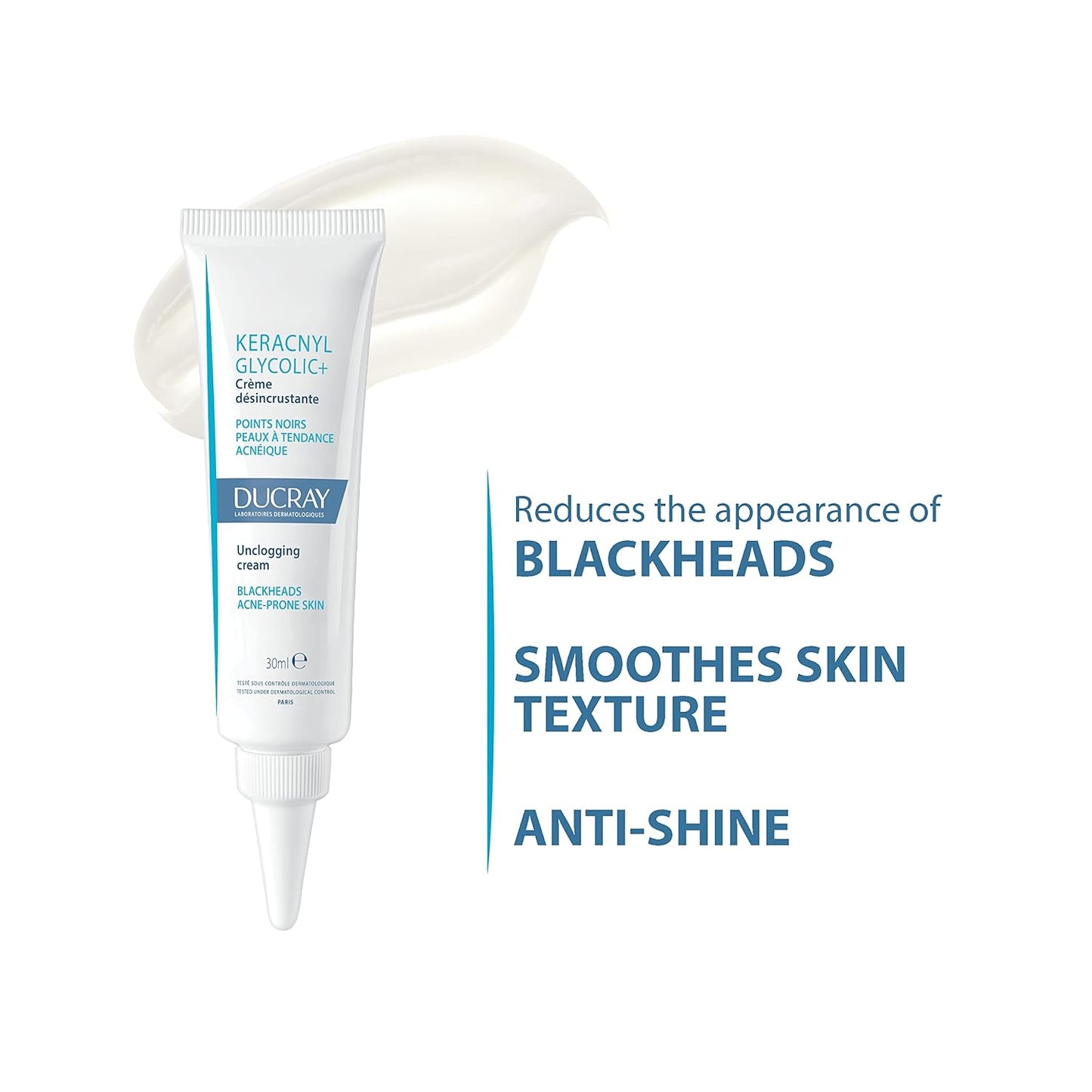 Ducray - Keracnyl Glycolic+ unclogging cream - Acne-prone skin - 30ml White 46.0 grams