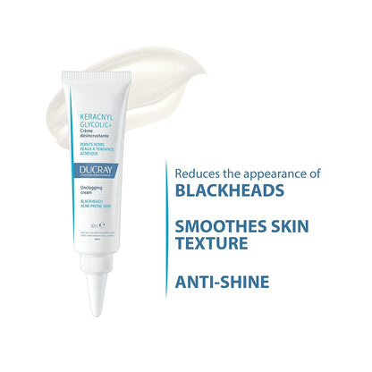 Ducray - Keracnyl Glycolic+ unclogging cream - Acne-prone skin - 30ml White 46.0 grams