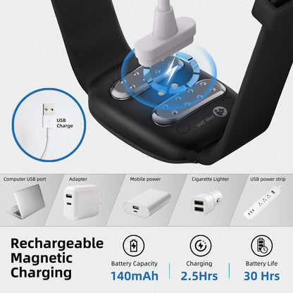 EmeTerm 时尚 FDA 认证 缓解恶心电极刺激器 孕吐 晕车 呕吐缓解 可充电 无凝胶 无药物腕带 无副作用 - 墨黑色