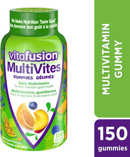 Vitafusion MultiVites 成人複合維生素軟糖，富含 12 種必需營養素，150 粒軟糖，可供 2.5 個月食用，包裝可能有所不同