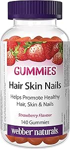 Webber Naturals Hair Skin Nails Gummy, 140 Gummies, Supports Healthy Hair, Skin & Nails, Vegan