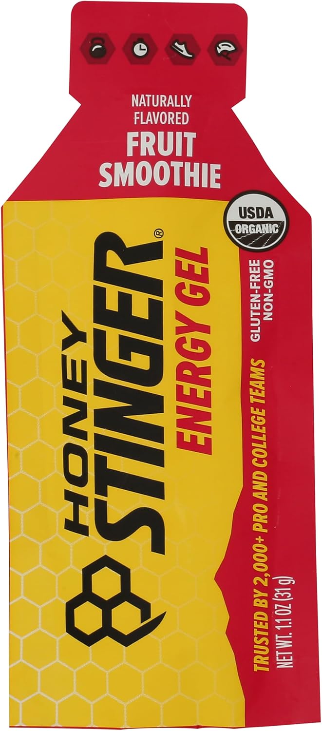 HONEY STINGER Food Org Fruit Gel (Box of 24), 1.3-Ounce