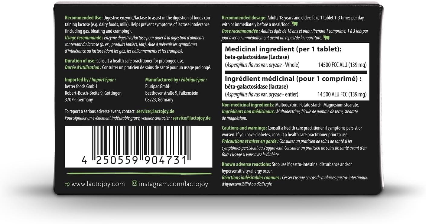 LactoJoy Lactase Pills I Powerful Lactase Enzymes for Lactose Intolerance I Ultra Pure Lactase for Improved Digestion I No Silicon Dioxide, No Artificial Flavors, No Sucralose I 100% Vegan I 80 Pieces …
