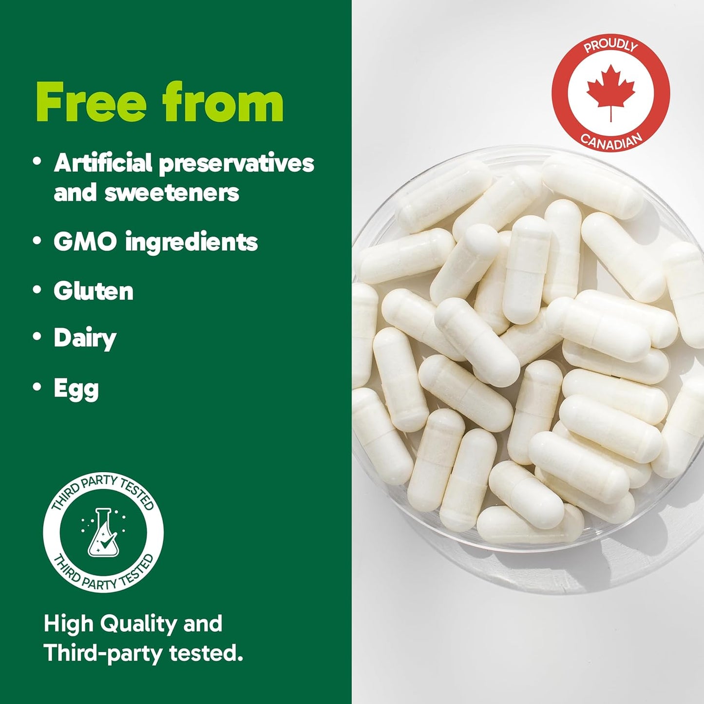 Organika 加拿大製造 L-麩醯胺酸 - 高吸收配方 - 增強免疫防禦、肌肉恢復和腸道健康 | 500 毫克 120 粒膠囊