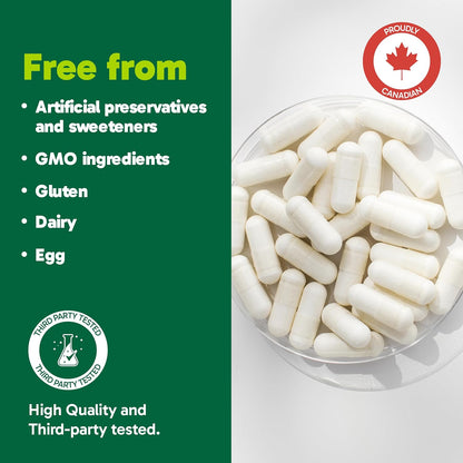 Organika 加拿大製造 L-麩醯胺酸 - 高吸收配方 - 增強免疫防禦、肌肉恢復和腸道健康 | 500 毫克 120 粒膠囊