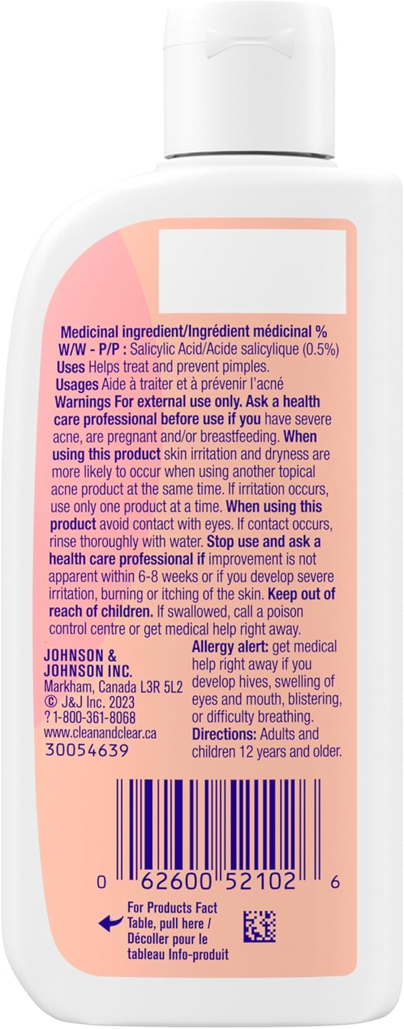 Clean & Clear Face Moisturizer With Salicylic Acid Acne Medication, Oil-Free, 118 mL