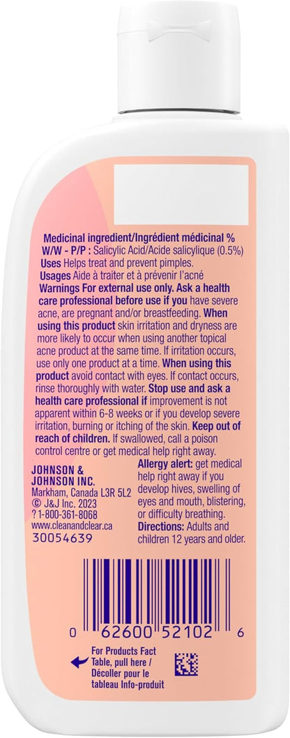 Clean & Clear Face Moisturizer With Salicylic Acid Acne Medication, Oil-Free, 118 mL