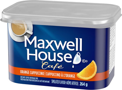 麦斯威尔咖啡橙味卡布奇诺速溶咖啡饮料粉，264克罐装