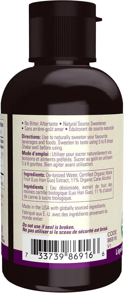 Now Foods Organic Monk Fruit Liquid Sweetener 59mL