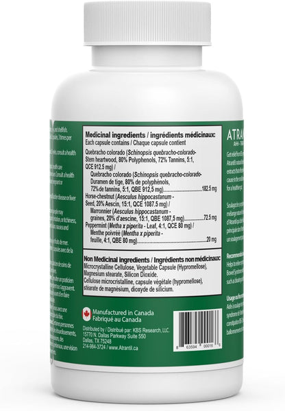 Atrantil：肠易激综合征 (IBS)、腹胀、腹部不适、排便习惯改变以及强效多酚，有助于日常消化健康，90 粒