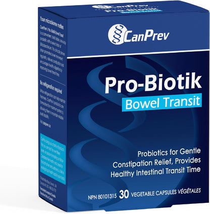 CanPrev - Pro-Biotik 肠道转运，30 粒素食胶囊，30 天用量 - 温和支持规律排便和消化平衡，益生菌可温和缓解便秘并保持健康的肠道转运时间