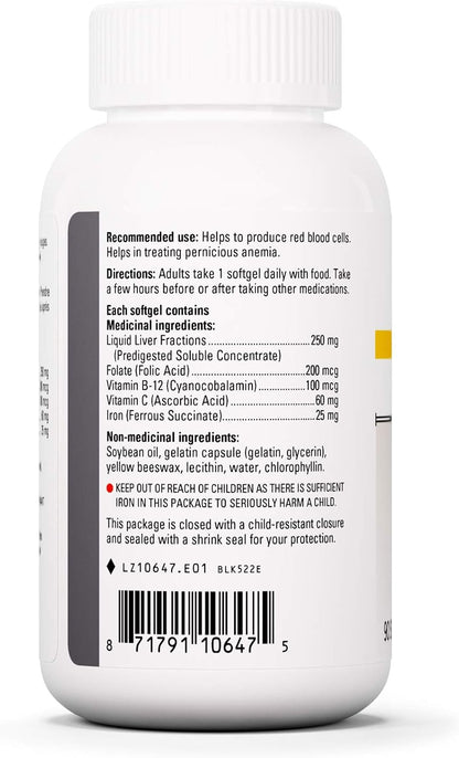 Integrative Therapeutics 鐵複合物 - 含葉酸、維生素 C 和 B12 的鐵混合補充劑 - 支持紅血球生成並有助於預防貧血 - 維持身體健康的因素 - 90 粒軟膠囊