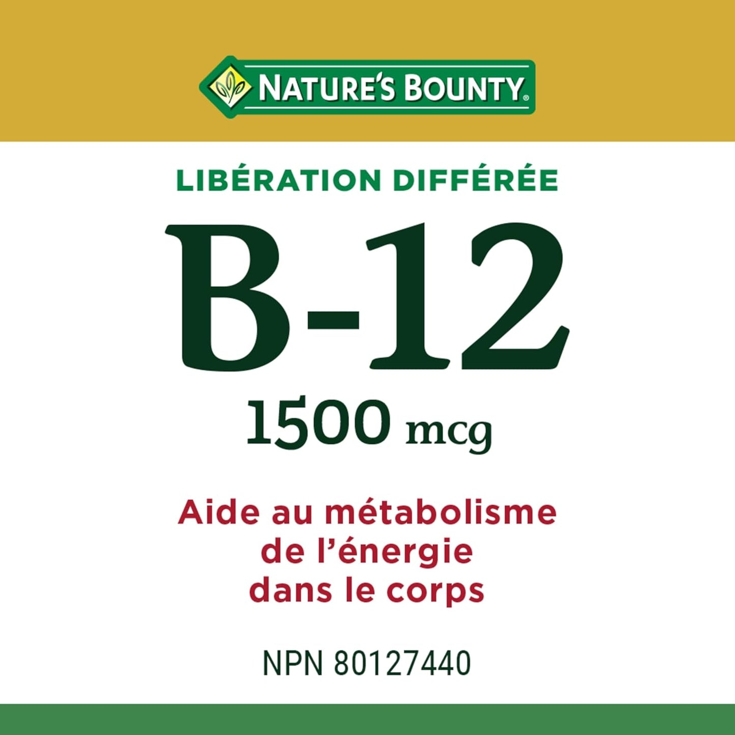 Nature's Bounty 緩釋維生素 B-12 1500mcg，有助於預防維生素 B-12 缺乏症