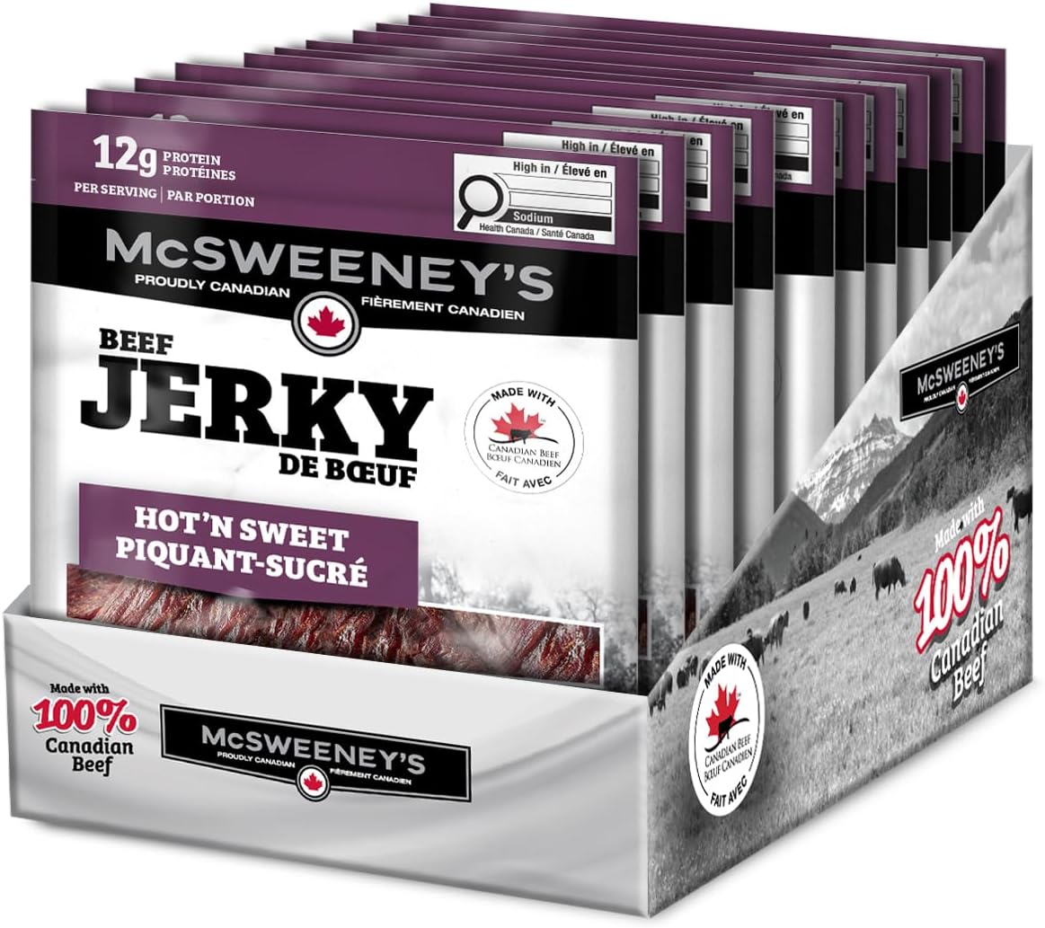 McSweeney's Hot N' Sweet Beef Jerky Bulk Case, 70g (Pack of 12)