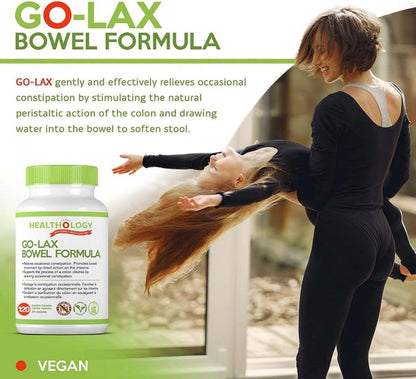 HEALTHOLOGY Go-Lax，腸道配方，天然瀉藥，有效緩解便秘補充劑，120 粒