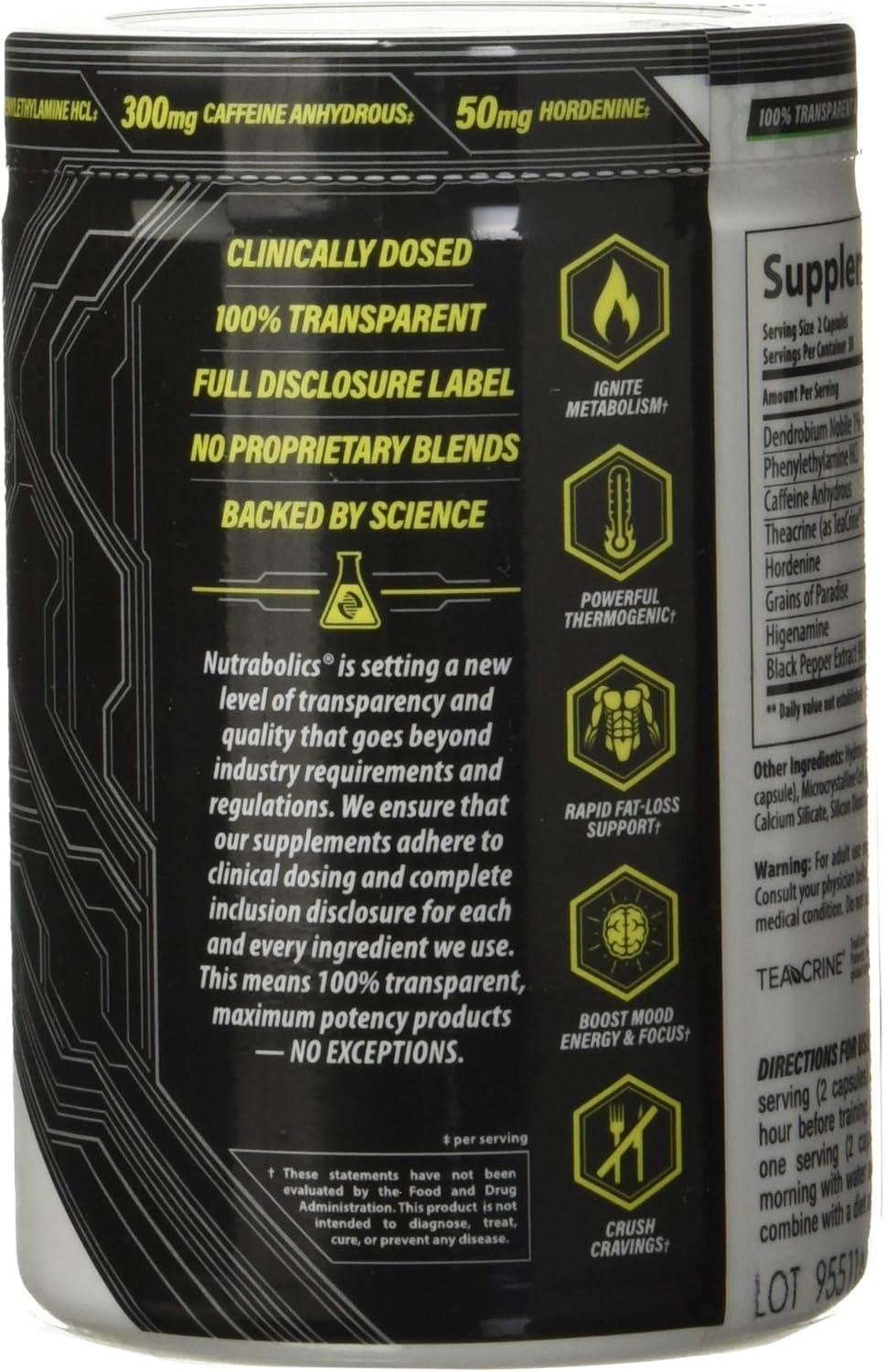 NUTRABOLICS Semtex 60 粒胶囊 - 减肥补充剂和能量增强剂，强效燃脂配方，产热运动前补充剂，