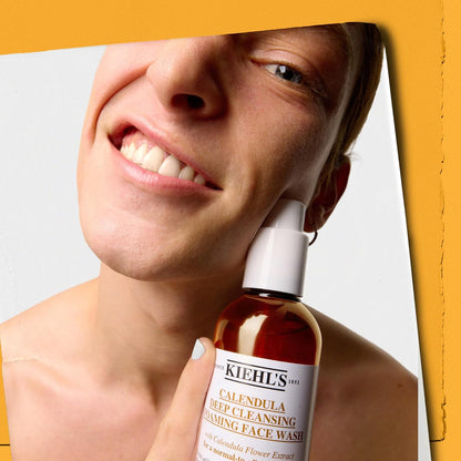 Kiehl's Calendula Deep Cleansing Face Wash, Balances Skin While Gently Removing Impurities, Soothing and Refreshing, Boosts Moisture Barrier for Soft-Feeling Skin, Paraben + Sulfate Free