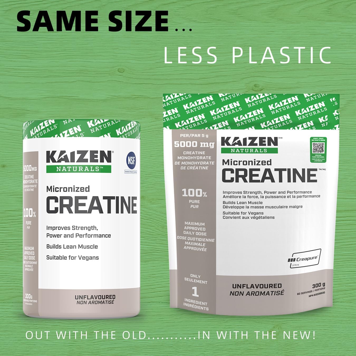 Kaizen Naturals Micronized Creatine Monohydrate, Unflavoured, 300g, Pouch