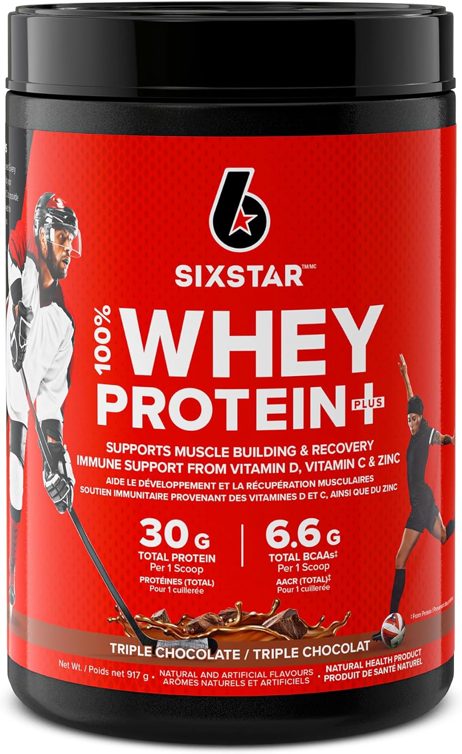 Six Star 乳清蛋白增强剂（分离蛋白和肽）增肌粉 | 巧克力+香草口味，每包 2 磅