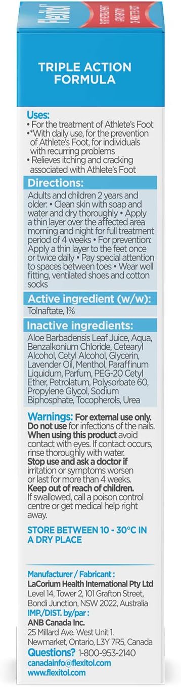 Flexitol 药用抗真菌霜（适用于足癣）——治疗足部真菌和真菌感染的最佳非处方药，有效的足部抗真菌霜（56 克）