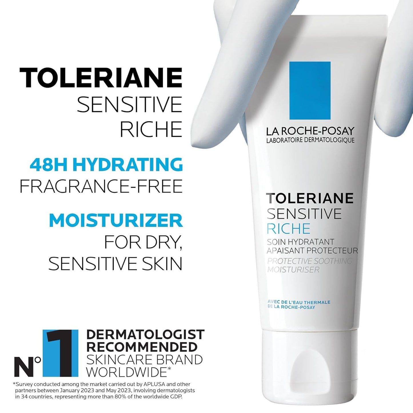 La Roche Posay Face Cream & Body Lotion BUNDLE, Toleriane Sensitive Cream & Lipikar Baume LIGHT AP+M, Hydration for Face & Body, Suitable for Sensitive, Dry to Very Dry Skin, Fragrance-Free
