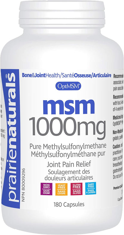 Prairie Naturals OptiMSM 1000毫克膠囊 - 180粒