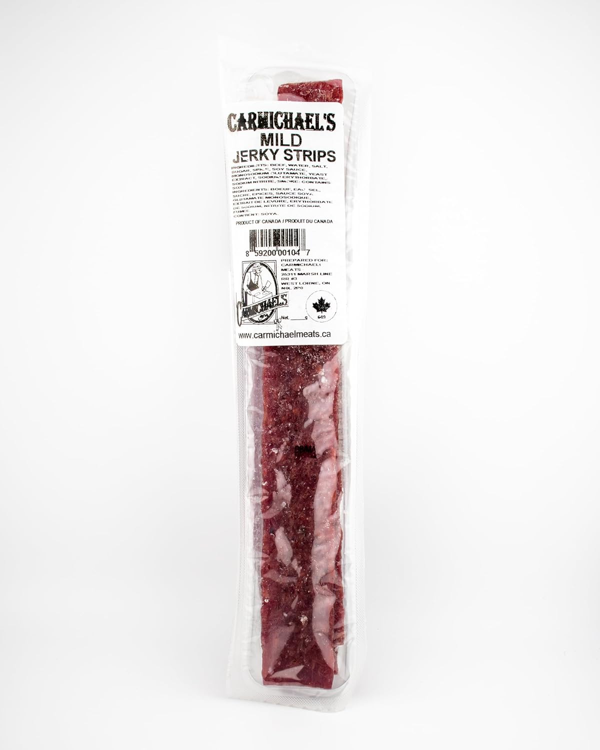 Carmichael's Beef Jerky Strips 135g | Made in Canada (Mild)