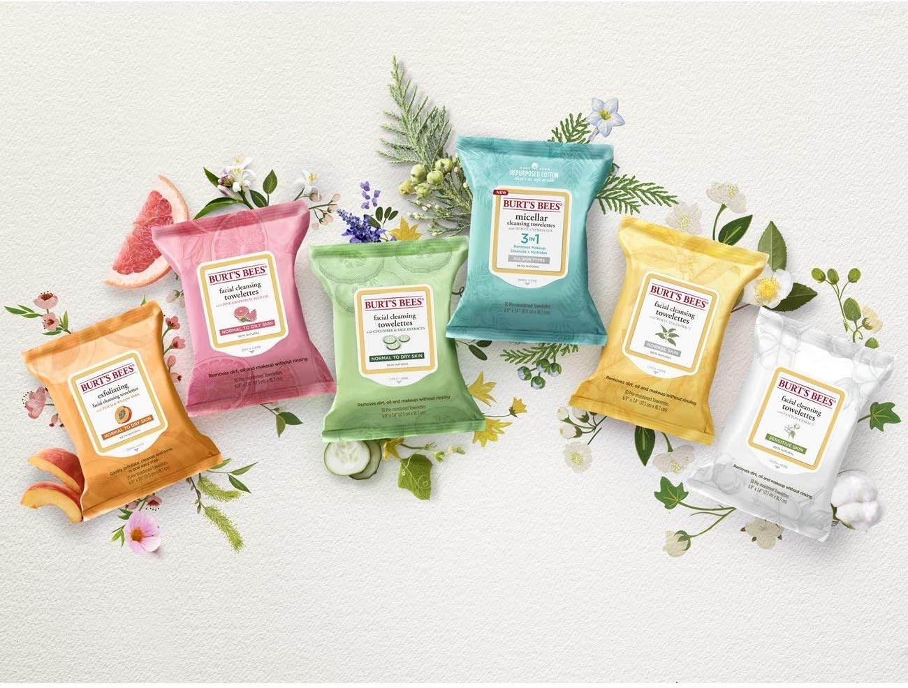 Burt's Bees Micellar Cleansing Towelettes With Rose Water 30 count