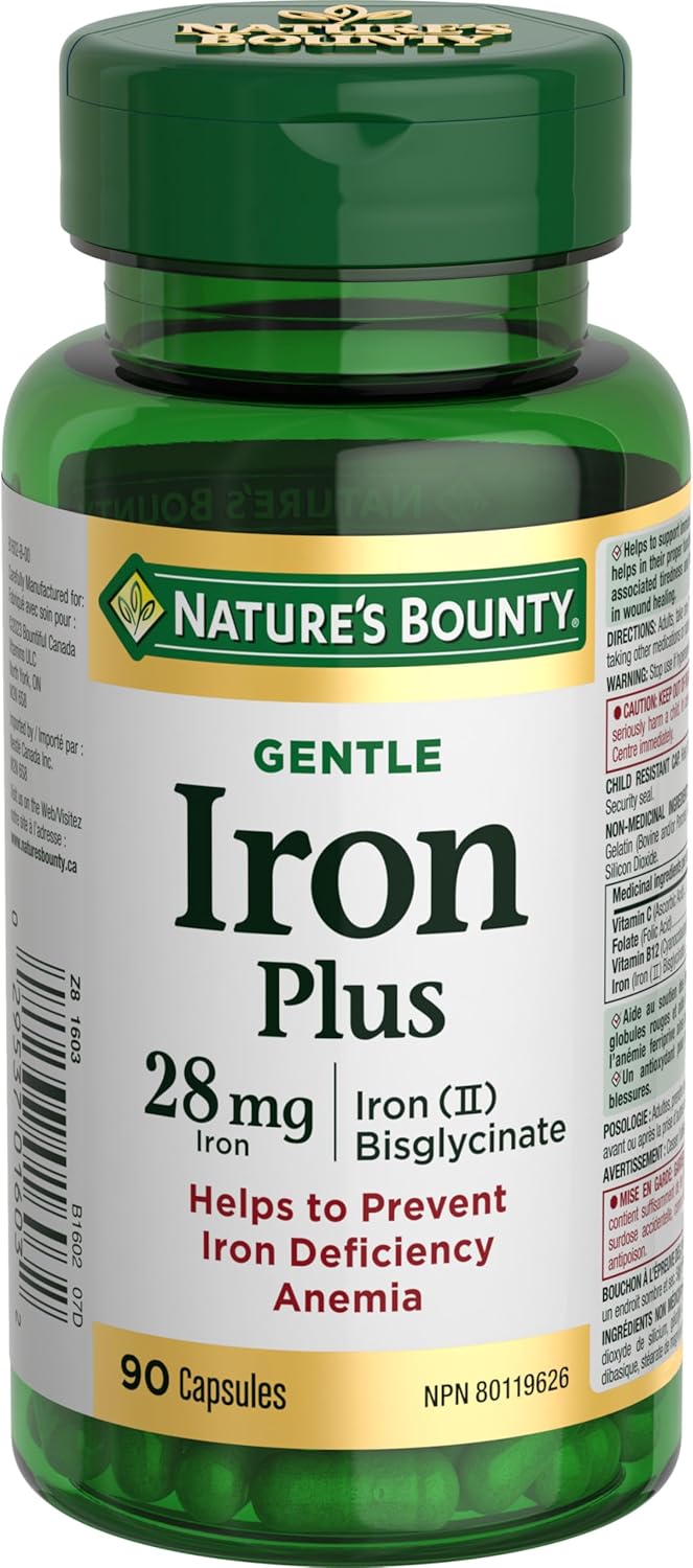 自然之寶 Iron Plus，28 毫克，溫和，有助於預防貧血，支持免疫健康，幫助紅血球形成和功能，幫助傷口癒合，抗氧化劑，膠囊，49 克