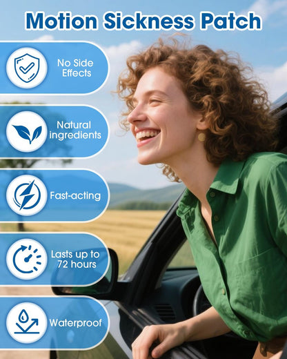 MYMULIKE 36 片暈車貼，不瞌睡暈船貼，適用於遊輪、飛機和其他交通工具 - 旅行必備，快速起效，72 小時持久