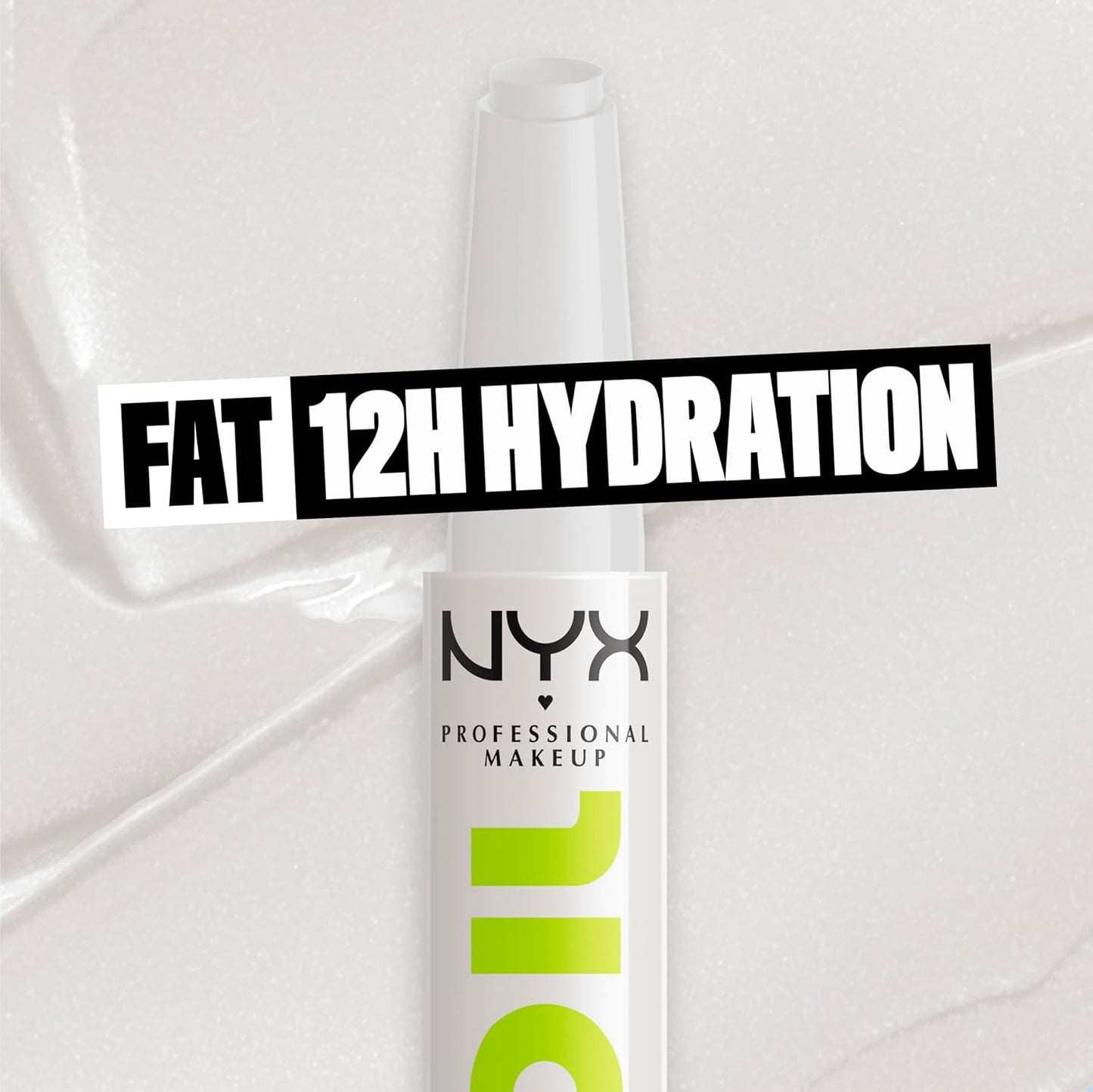 NYX Professional Makeup Fat Oil Slick Click, Lip Balm, 12 HR Hydration, Infused With Nourishing Oils, High Shine Finish, Buildable Colour, Shade: Going Live (Clear)