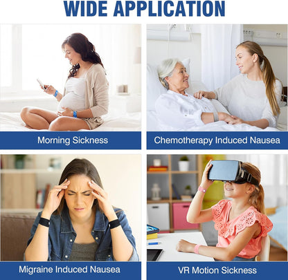 Hionfurt 成人和儿童晕车腕带，用于晕车晕船、孕期恶心缓解、晨吐缓解、穴位按摩腕带 - 2 对，灰色、黑色