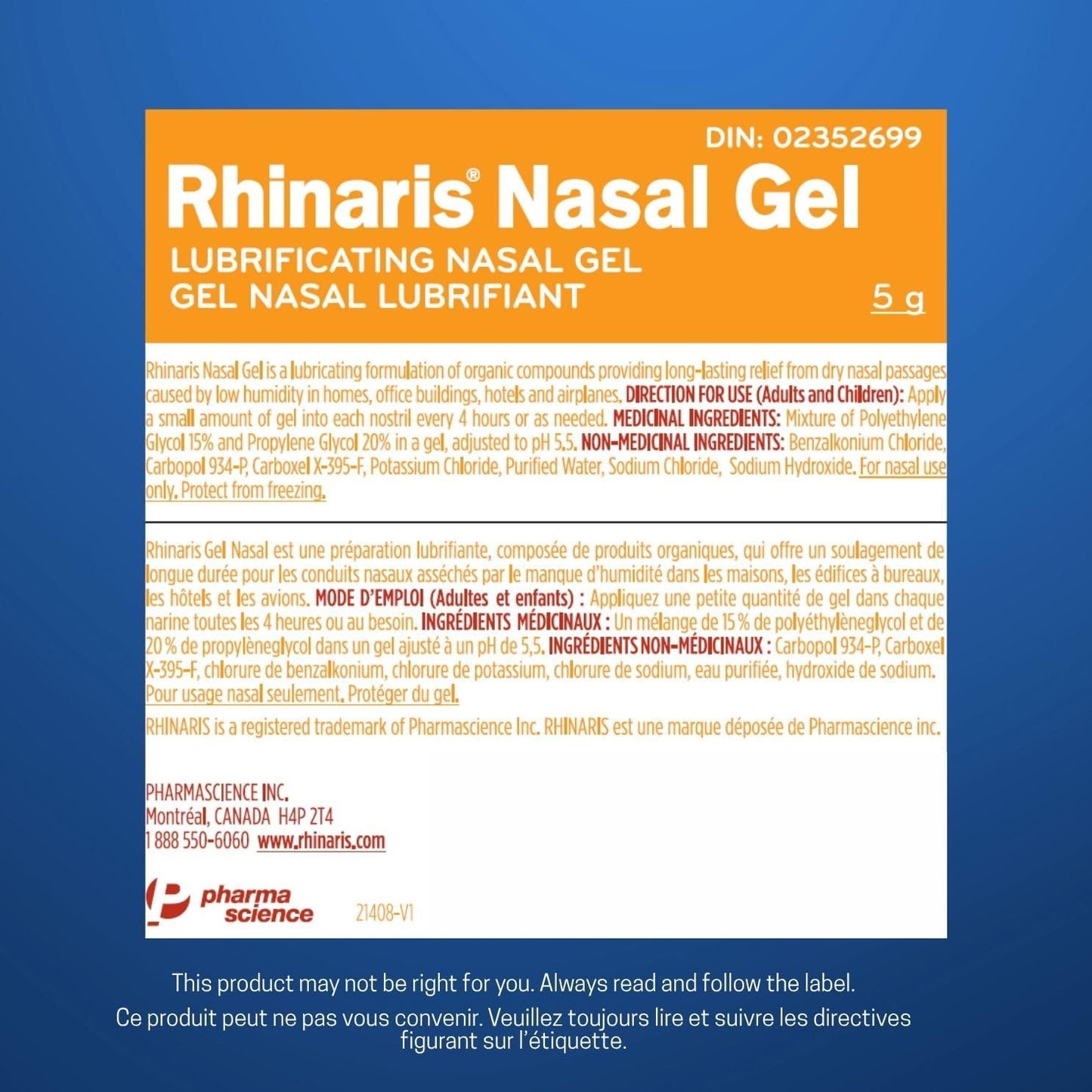 Rhinaris Nasal Gel 30g Long Lasting Relief from Nasal Dryness