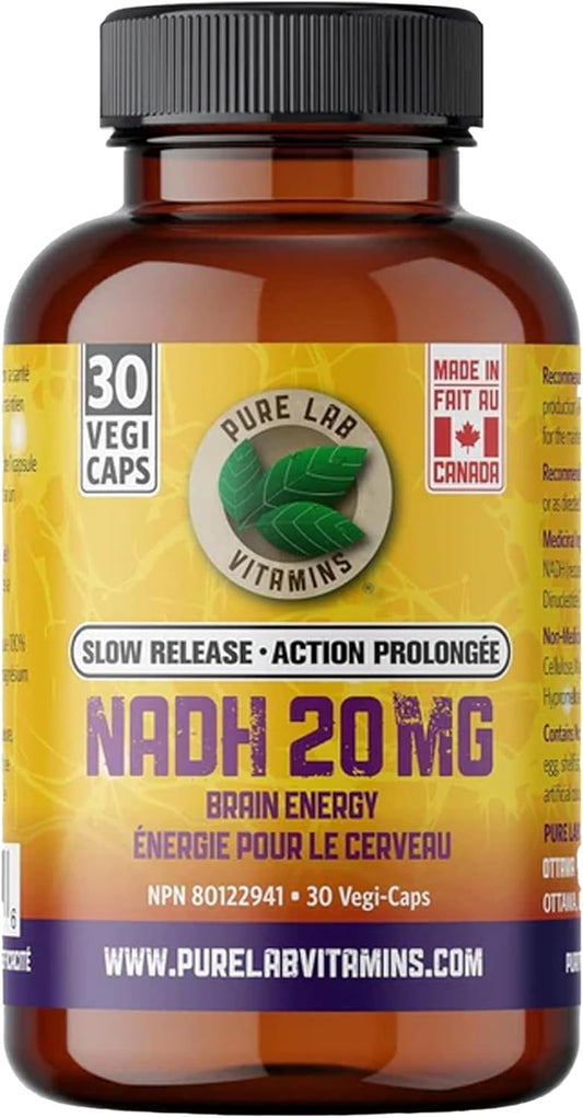 Pure Lab Vitamins Slow Release NADH 20 mg - 30 Vegi-Caps