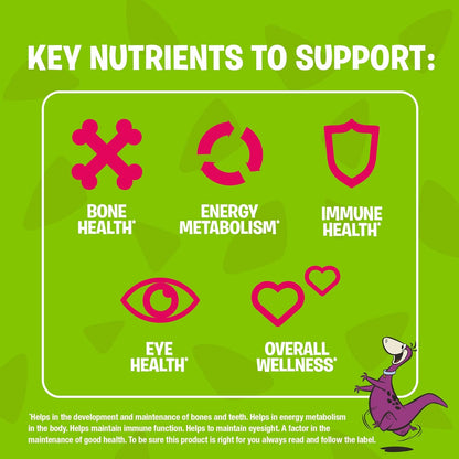 FLINTSTONES 兒童複合維生素咀嚼片，不含阿斯巴甜，含維生素 A、C6、B12、C、D、e 和鈣，150 粒