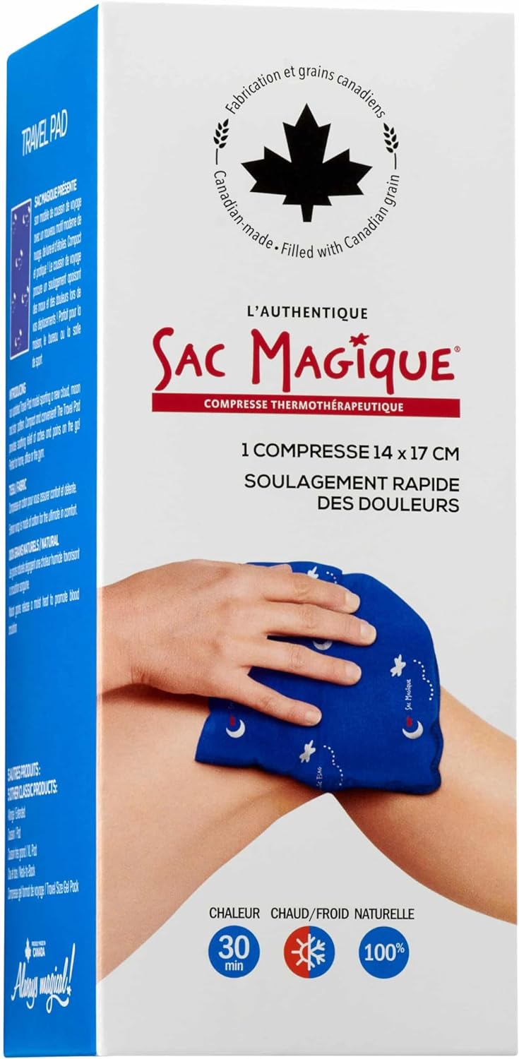 魔法袋凝胶包旅行装 - 便携式冷热疗法，可随时随地缓解疼痛，设计灵活，可清洗套筒，天然且可重复使用