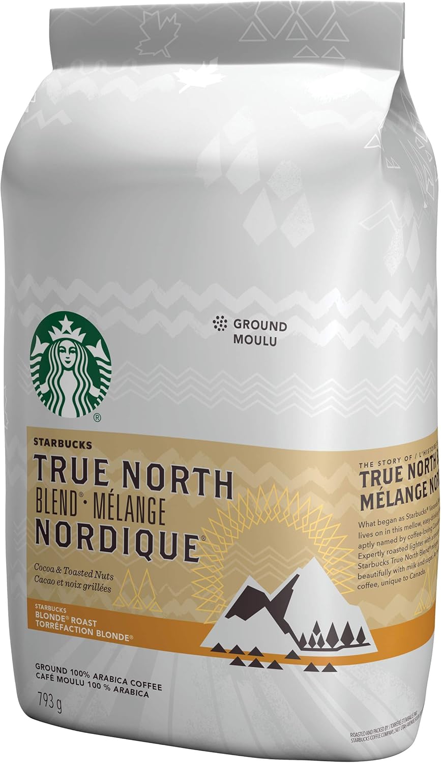 星巴克 True North 混合咖啡粉（金黃色烘焙，793 克）和法式烘焙咖啡粉（793 克）