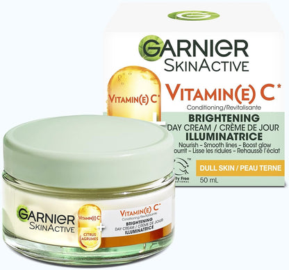 Garnier Aloe Vera Serum, With Hyaluronic Acid and Aloe, Replumping and Hydrating & Vitamin C* Brightening Day Cream with Super Citrus, Nourishes and Boosts Skin Glow, SkinActive - 50ml
