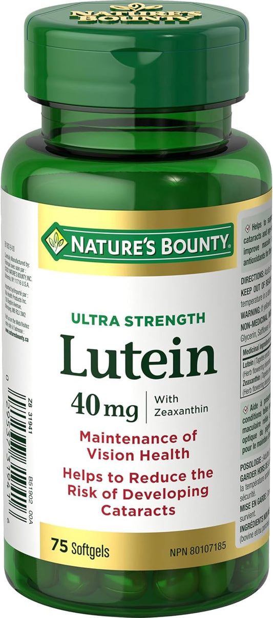 NATURE'S BOUNTY Lutein, Ultra Strength, Supports Eye Health In Conditions Like Cataracts & Age-related Macular Degeneration, Reduces Risk Of Cataracts, Improves Macular Pigment Optical Density, 53 g