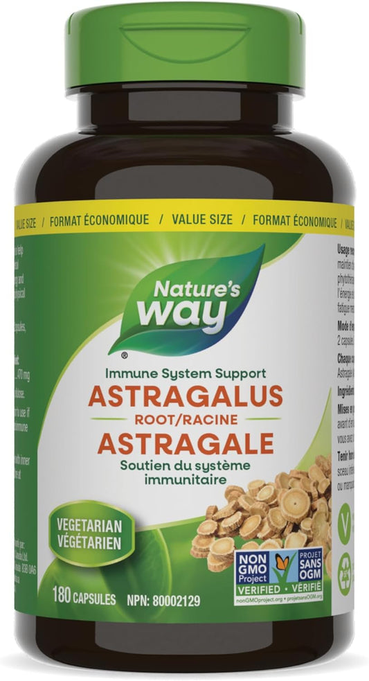 Nature's Way Astragalus Root, Immune System Support, Value Size, 180 Vegetarian Capsules