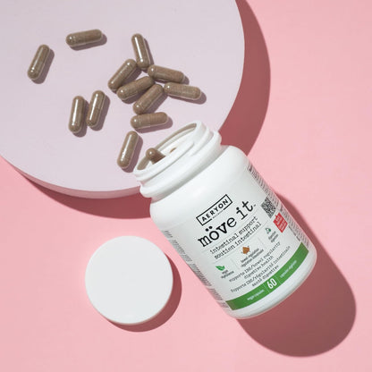 Möve it 全天然无泻药大便软化剂，Aeryon Wellness 出品 | 加拿大制造 | 含消化酶，缓解肠易激综合征 (IBS) | 缓解腹胀，恢复肠道健康 | 天然结肠清洁剂（60 粒素食胶囊）