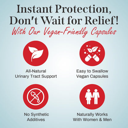 Uriexo Vegicaps - For Urinary Tract Infection (UTI), Antibiotic-Free, D-Mannose & Proanthocyanidins (PACs), Vegan, Gluten Free, GMO Free, Kosher & Halal, 120 count