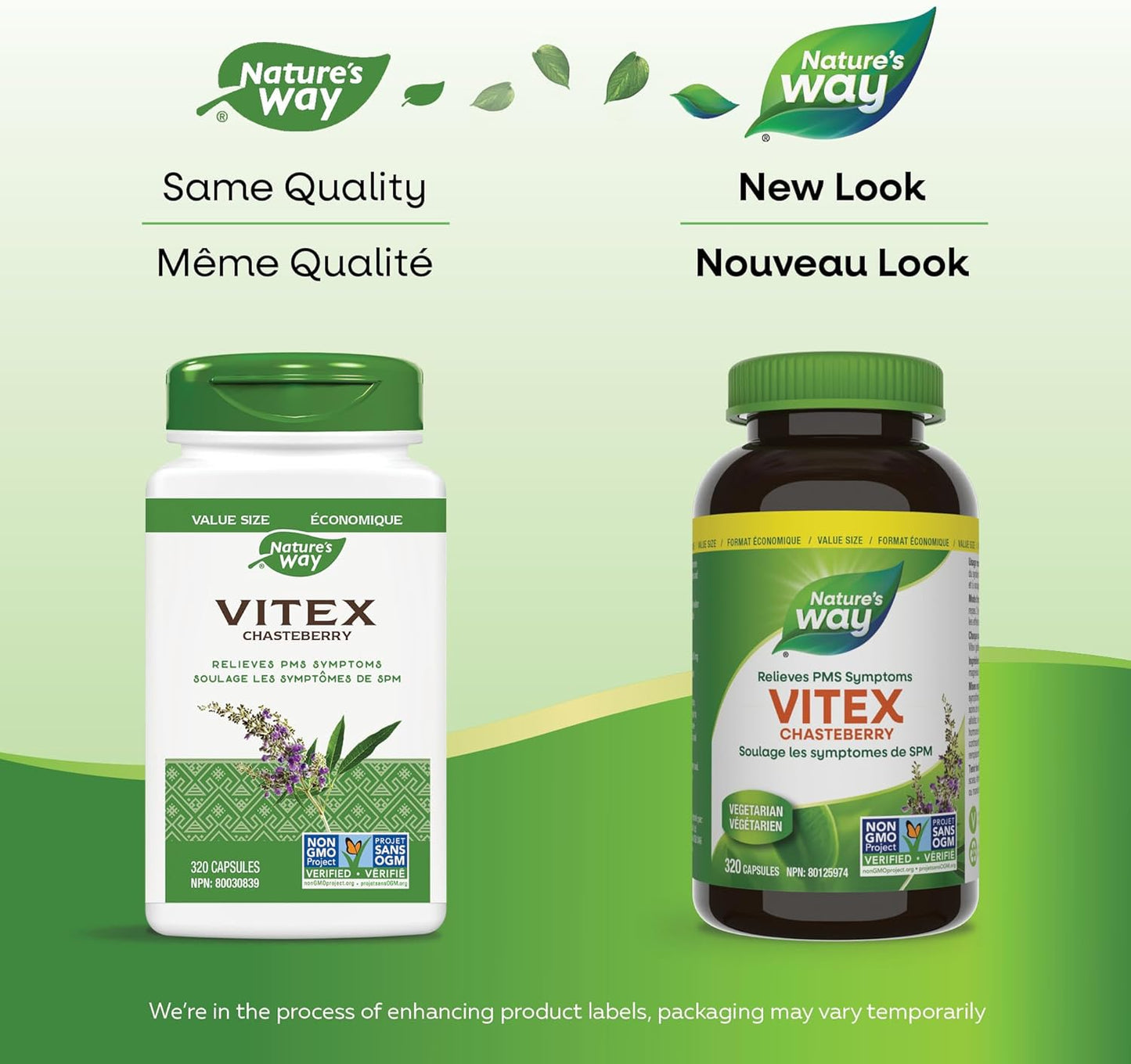 Nature's Way Vitex Chasteberry – Herbal Supplement to Help Relieve PMS Symptoms, Normalize Hormones and Stabilize Menstrual Cycle Irregularities – Non-GMO - 320 Vegetarian Capsules, Value Size