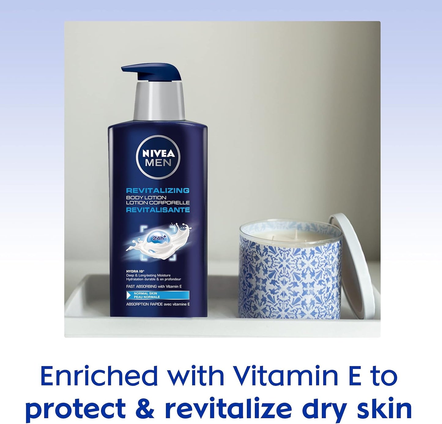 NIVEA MEN Protect & Care Refreshing Face Wash, 150mL & NIVEA Men Revitalizing Body Lotion with Vitamin E and Aloe Vera | 24H Hydration