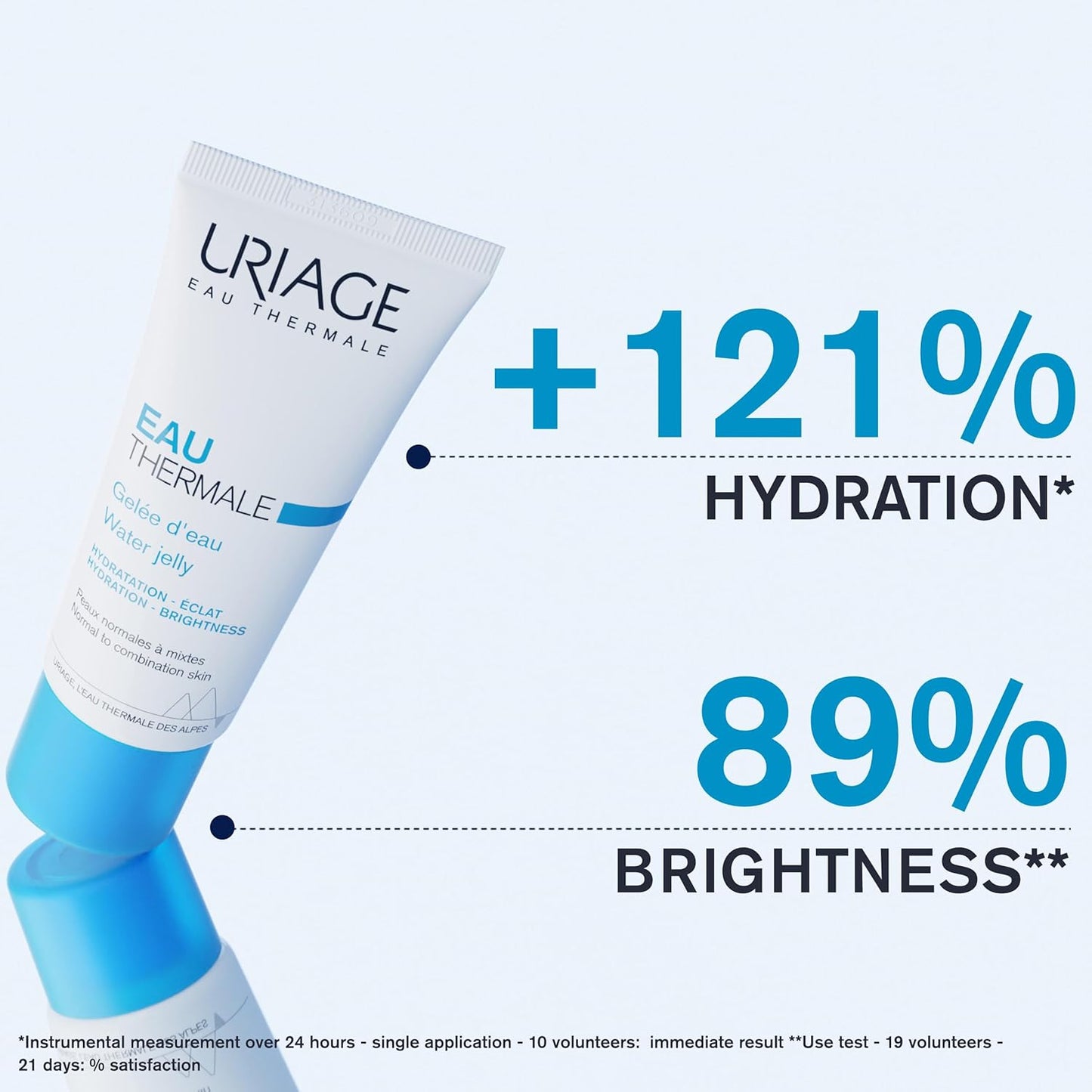 Uriage Eau Thermal Water Jelly Cream - Hydratation & Brightness Lightweight Gel Cream With Hyaluronic Acid - Normal To Combination Skin - 40ml