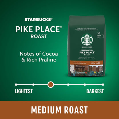 星巴克派克市场烘焙研磨咖啡，中度烘焙，793 克（4 包）