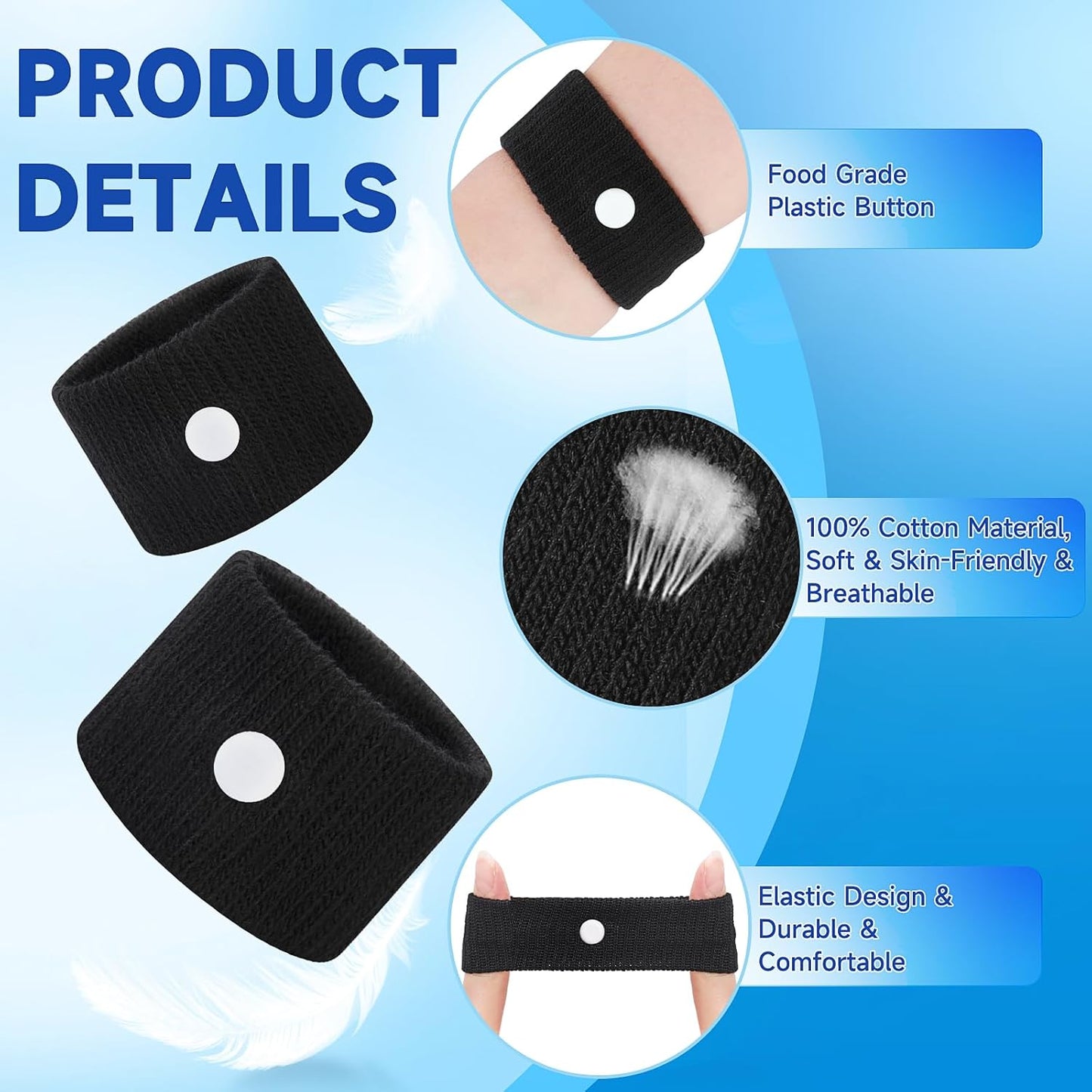 LYJEE 5 Pairs Motion Sickness Nausea Relief Wristbands for Sea Car Flying Pregnant Travel Sickness Bracelet (5pairs)